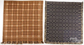 TWO OVERSHOT COVERLETS, 19TH C