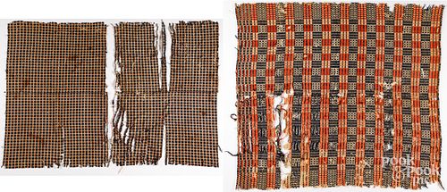 TWO OVERSHOT COVERLETS, 19TH