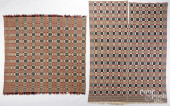 TWO OVERSHOT COVERLETS, 19TH C