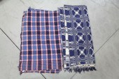 TWO OVERSHOT COVERLETS.  Ameri