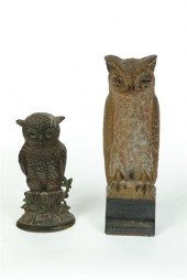 TWO OWL DOOR STOPS.  American