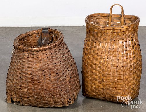 TWO PACK BASKETS, LATE 19TH C.Two