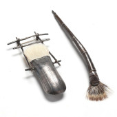 TWO PAINT BRUSH BROOCHES, CARO