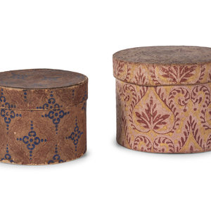 Two Paint Decorated Wallpaper Boxes