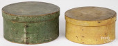 TWO PAINTED BENTWOOD BAND BOXE