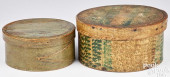 TWO PAINTED BENTWOOD BOXES, 19