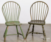 TWO PAINTED BOWBACK WINDSOR CH
