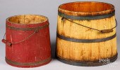 TWO PAINTED BUCKETS, 19TH C.Tw