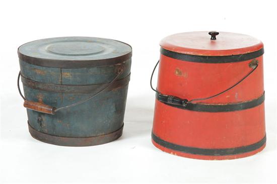 TWO PAINTED BUCKETS.  American  2nd