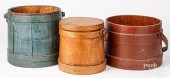 TWO PAINTED BUCKETS AND A FIRK