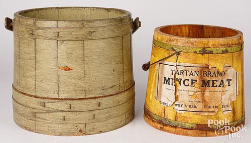 TWO PAINTED BUCKETS, LATE 19TH