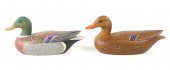 TWO PAINTED & CARVED MINIATURE
