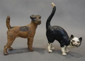TWO PAINTED CAST IRON ANIMAL D