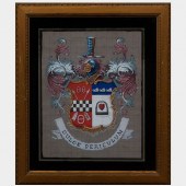 TWO PAINTED COATS OF ARMS PICT
