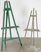 TWO PAINTED EASELS<br>Two pain