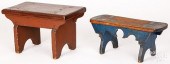 TWO PAINTED FOOTSTOOLS, 19TH C