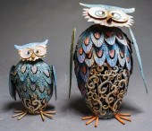 TWO PAINTED METAL FIGURES OF O