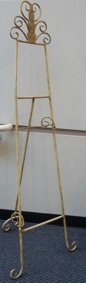 TWO PAINTED PATINATED METAL EA