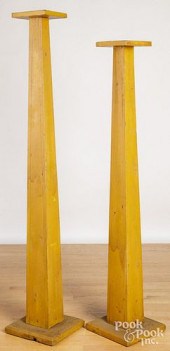 TWO PAINTED PEDESTALSTwo paint