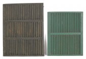 Two painted pine louvered fire
