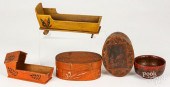 TWO PAINTED PINE MINIATURE CRA