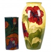 TWO PAINTED POTTERY VASEScompr