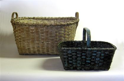Two painted splint baskets   