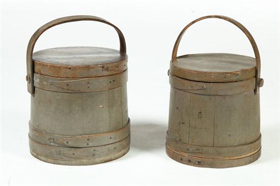 TWO PAINTED SUGAR BUCKETS. 
