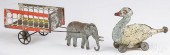 TWO PAINTED TIN PULL TOYSTwo p