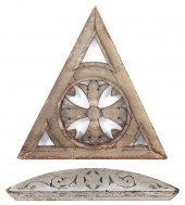 TWO PAINTED WOODEN ARCHITECTUR