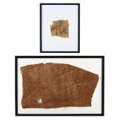 TWO PAINTED WOVEN PRE-COLUMBIA