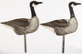 TWO PAINTED ZINC CANADA GOOSE