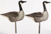 TWO PAINTED ZINC CANADA GOOSE