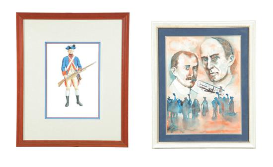 TWO PAINTINGS.  American  20th