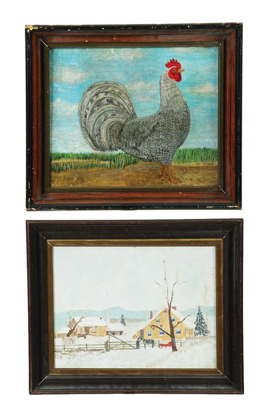 TWO PAINTINGS.  American  early
