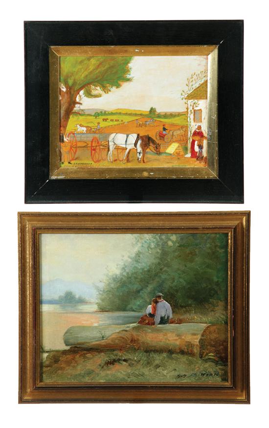 TWO PAINTINGS.  American or