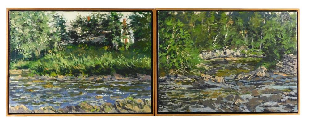 TWO PAINTINGS BY J. THOMAS R.