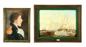 TWO PAINTINGS: NAVAL OFFICER A