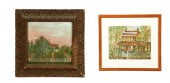 TWO PAINTINGS OF HOUSES (AMERI