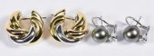 TWO PAIR 18K EARRINGS, INCL TA