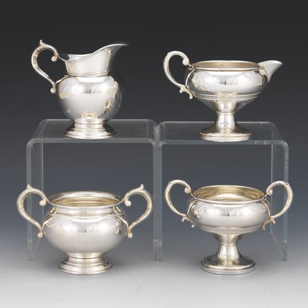 TWO PAIR CREAM AND SUGAR CONTAINERS