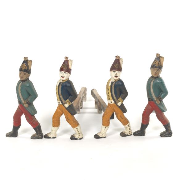 TWO PAIR HESSIAN SOLDIER ANDIRONS