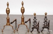 TWO PAIR OF ANDIRONSTwo pair o