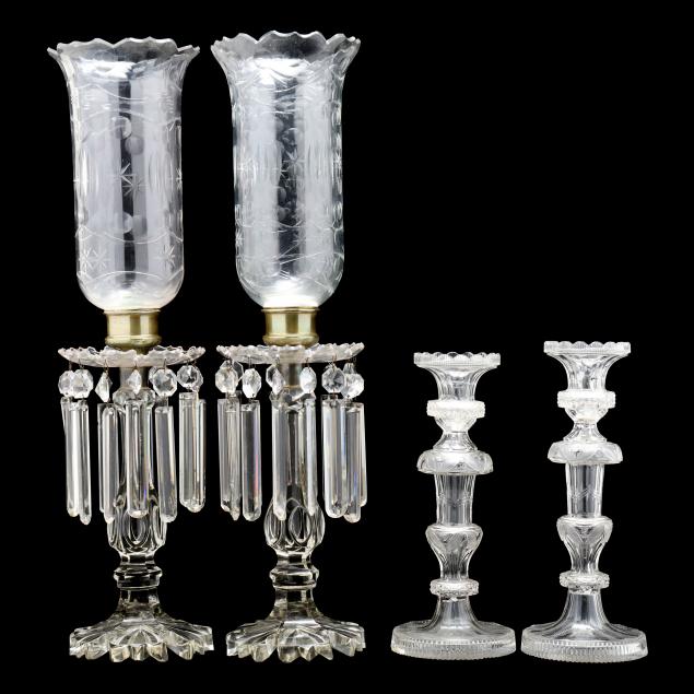 TWO PAIR OF ANGLO IRISH CUT GLASS