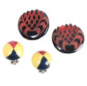 TWO PAIR OF BAKELITE EARRINGS