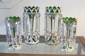 TWO PAIR OF BOHEMIAN GLASS LUS