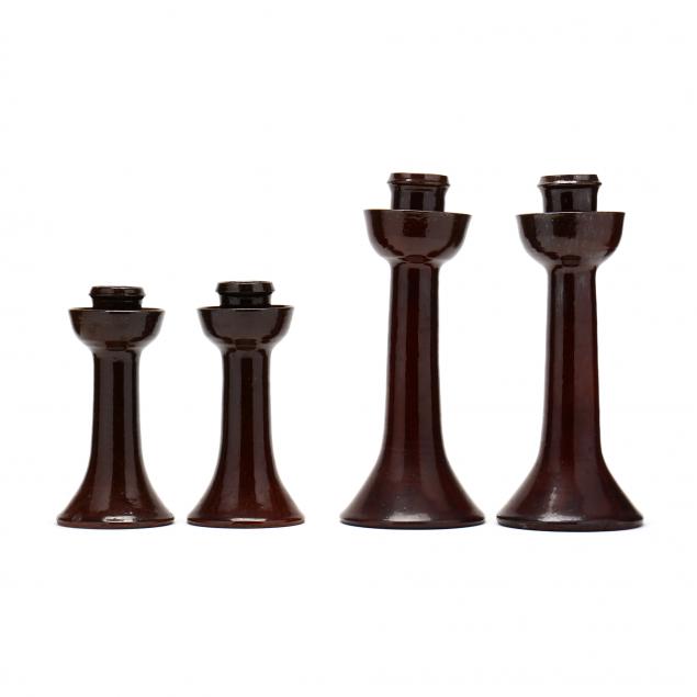 TWO PAIR OF CANDLESTICKS, BEN