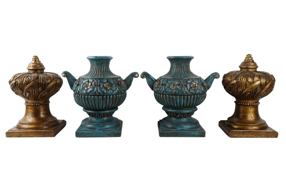TWO PAIR OF CARVED WOOD