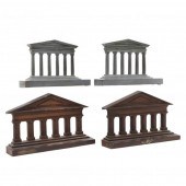 TWO PAIR OF CAST IRON ARCHITEC