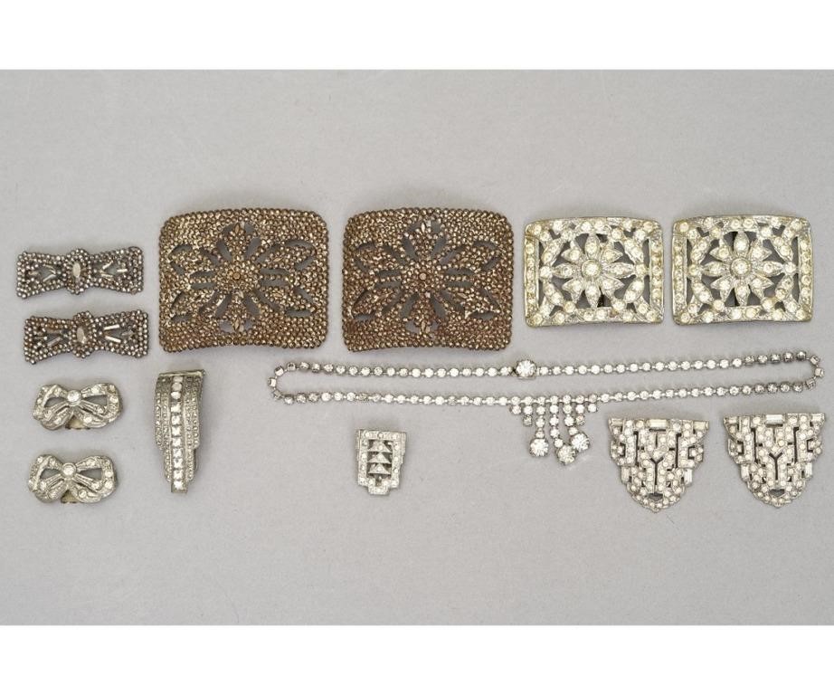 Two pair of cut steel shoe buckles,